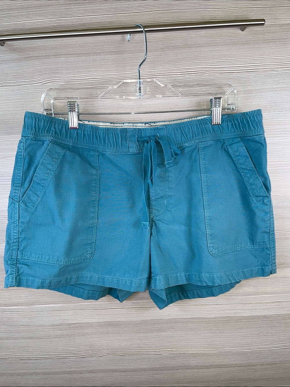 The North Face Teal Drawstring Hiking Ripstop Athletic Shorts Size Large